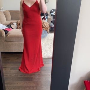 Moments of bliss bright red prom/graduation dress